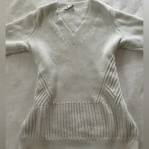 Athleta Cream V-Neck Sweater